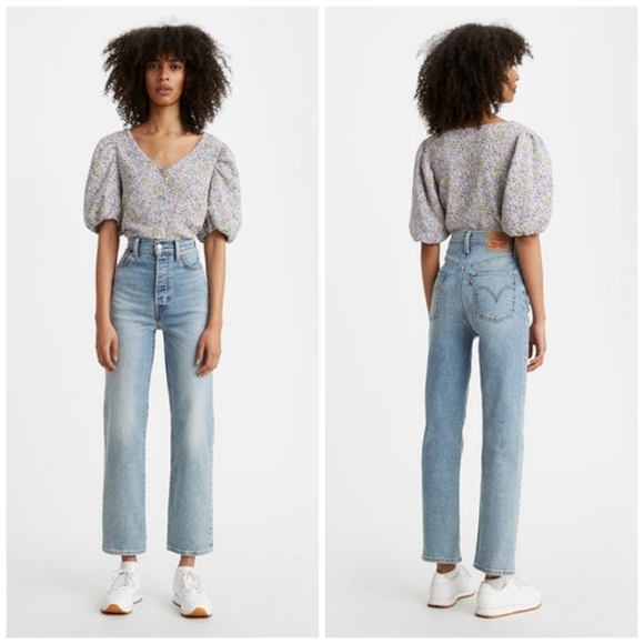 LEVI'S Ribcage Straight Ankle Jeans - Picture 1 of 8